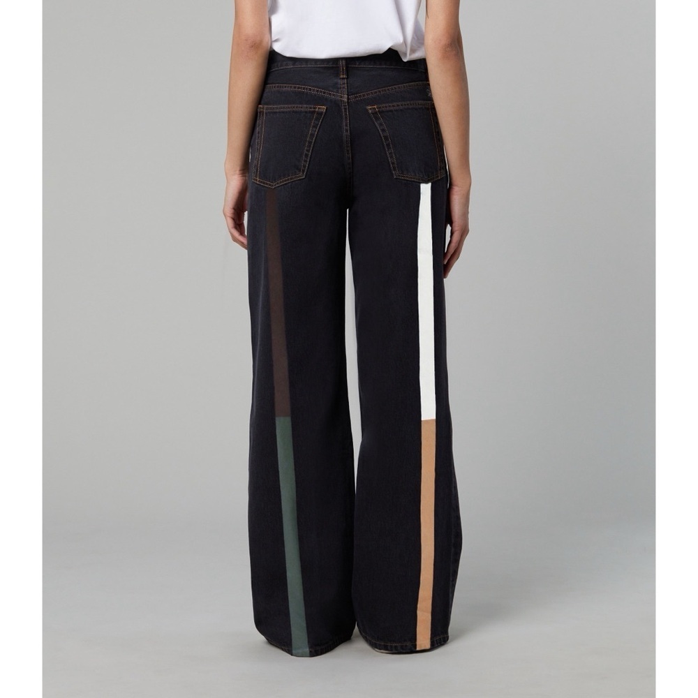 Still Here Walker Wide-Leg Jeans Woody Rainbow Stripe Black 24